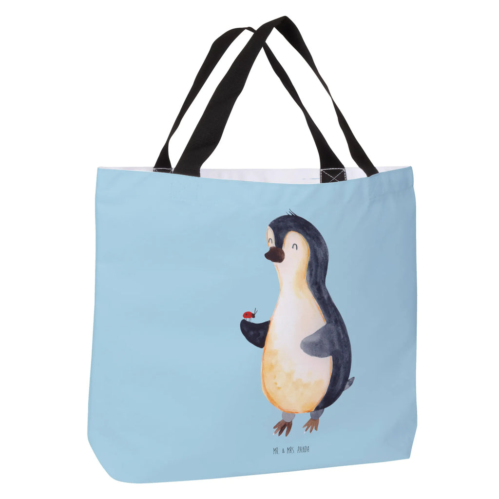 Shopper Pinguin Marienkäfer Beutel, Einkaufstasche, Tasche, Strandtasche, Einkaufsbeutel, Shopper, Schultasche, Freizeittasche, Tragebeutel, Schulbeutel, Alltagstasche, Pinguin, Pinguine, Marienkäfer, Liebe, Wunder, Glück, Freude, Lebensfreude