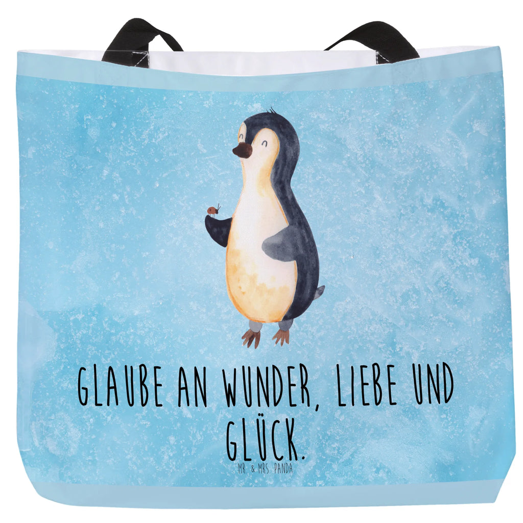 Shopper Pinguin Marienkäfer Beutel, Einkaufstasche, Tasche, Strandtasche, Einkaufsbeutel, Shopper, Schultasche, Freizeittasche, Tragebeutel, Schulbeutel, Alltagstasche, Pinguin, Pinguine, Marienkäfer, Liebe, Wunder, Glück, Freude, Lebensfreude