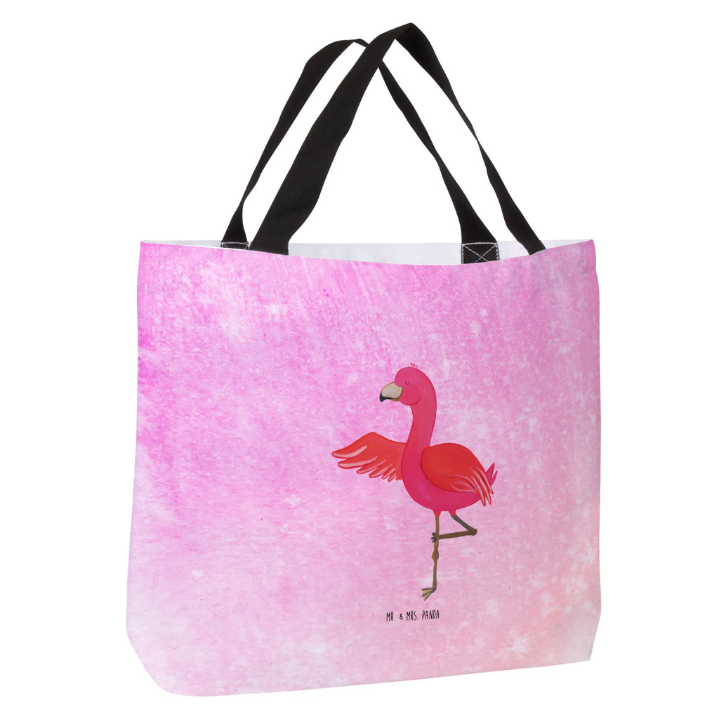 Shopper Flamingo Yoga Beutel, Einkaufstasche, Tasche, Strandtasche, Einkaufsbeutel, Shopper, Schultasche, Freizeittasche, Tragebeutel, Schulbeutel, Alltagstasche, Flamingo, Vogel, Yoga, Namaste, Achtsamkeit, Yoga-Übung, Entspannung, Ärger, Aufregen, Tiefenentspannung