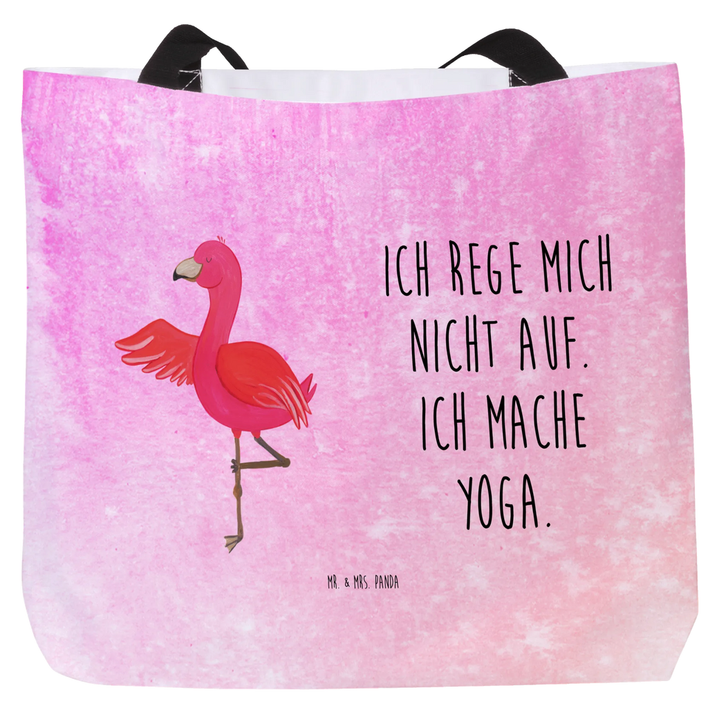 Shopper Flamingo Yoga Beutel, Einkaufstasche, Tasche, Strandtasche, Einkaufsbeutel, Shopper, Schultasche, Freizeittasche, Tragebeutel, Schulbeutel, Alltagstasche, Flamingo, Vogel, Yoga, Namaste, Achtsamkeit, Yoga-Übung, Entspannung, Ärger, Aufregen, Tiefenentspannung