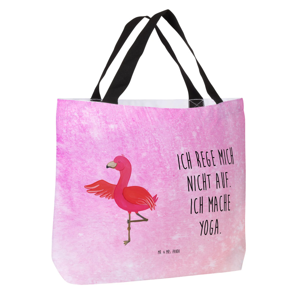 Shopper Flamingo Yoga Beutel, Einkaufstasche, Tasche, Strandtasche, Einkaufsbeutel, Shopper, Schultasche, Freizeittasche, Tragebeutel, Schulbeutel, Alltagstasche, Flamingo, Vogel, Yoga, Namaste, Achtsamkeit, Yoga-Übung, Entspannung, Ärger, Aufregen, Tiefenentspannung