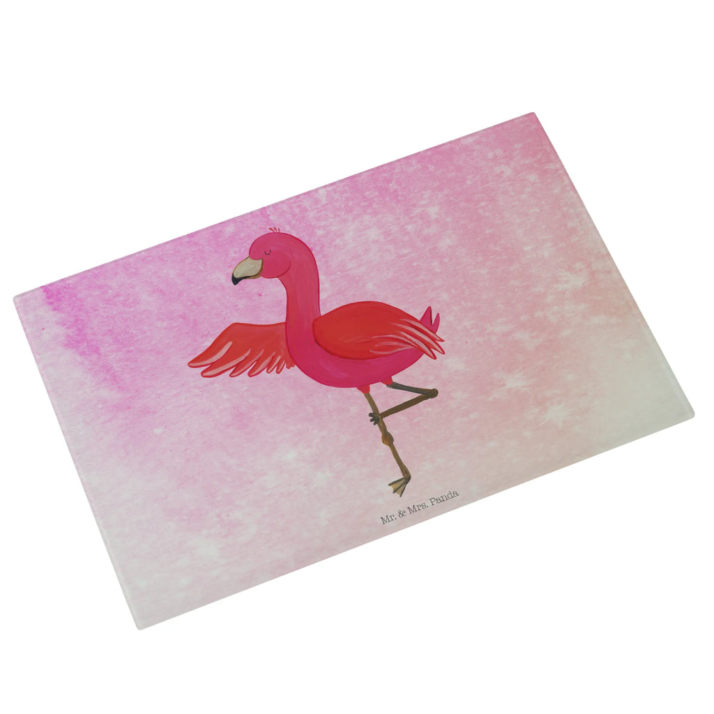 Glasschneidebrett Flamingo Yoga Glasschneidebrett, Schneidebrett, Flamingo, Vogel, Yoga, Namaste, Achtsamkeit, Yoga-Übung, Entspannung, Ärger, Aufregen, Tiefenentspannung