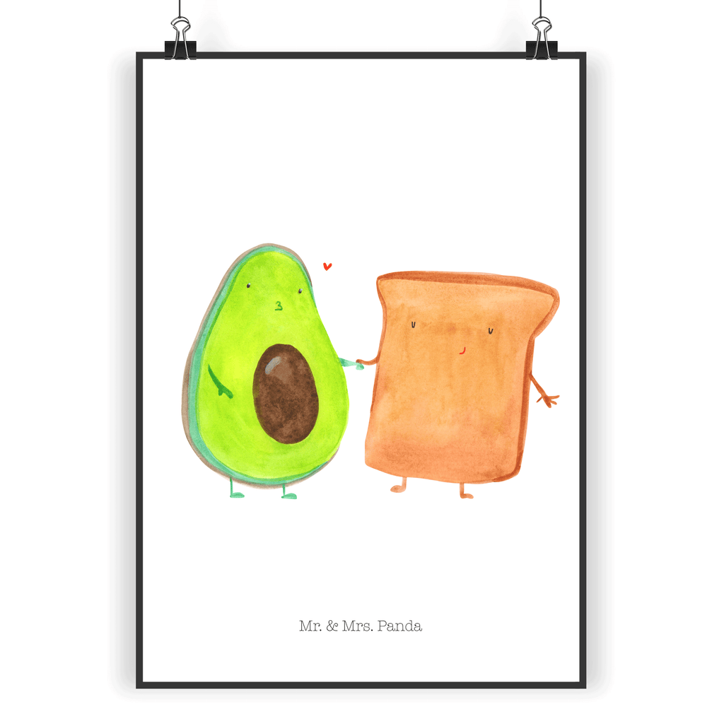 Poster Avocado + Toast Poster, Wandposter, Bild, Wanddeko, Küchenposter, Kinderposter, Wanddeko Bild, Raumdekoration, Wanddekoration, Handgemaltes Poster, Mr. & Mrs. Panda Poster, Designposter, Kunstdruck, Posterdruck, Avocado, Veggie, Vegan, Gesund, Toast, Toastbrot, Liebespaar, Pärchen, Freund, Freundin, Verlobt, Verlobungsparty, Hochzeit, Hochzeitsgeschenk, Jahrestag, Jahrestagsgeschenk