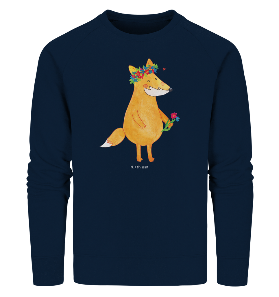 Organic Pullover Fuchs Blumen Pullover, Pullover Männer, Pullover Frauen, Sweatshirt, Sweatshirt Männer, Sweatshirt Frauen, Unisex, Fuchs, Füchse, Fox, Liebe, Freundin, Fuchsmädchen, Blumenmädchen, Freundinnen, Liebesbeweis, Blume, Blumen, Motivation, Freude, ich, mich, Selbstliebe