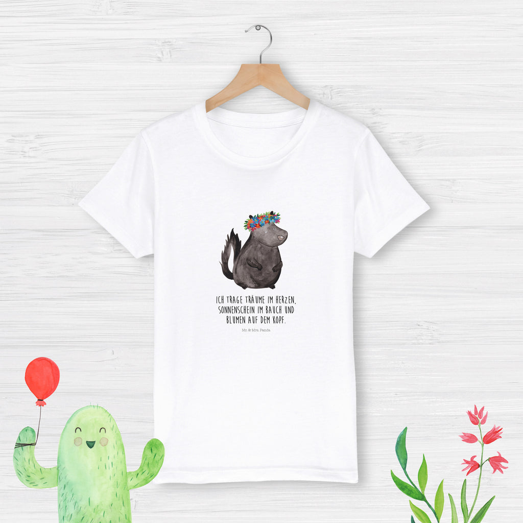 Organic Kinder T-Shirt Stinktier Mädchen Kinder T-Shirt, Kinder T-Shirt Mädchen, Kinder T-Shirt Jungen, Stinktier, Skunk, Wildtier, Raubtier, Stinker, Stinki, Yoga, Namaste, Lebe, Liebe, Lache