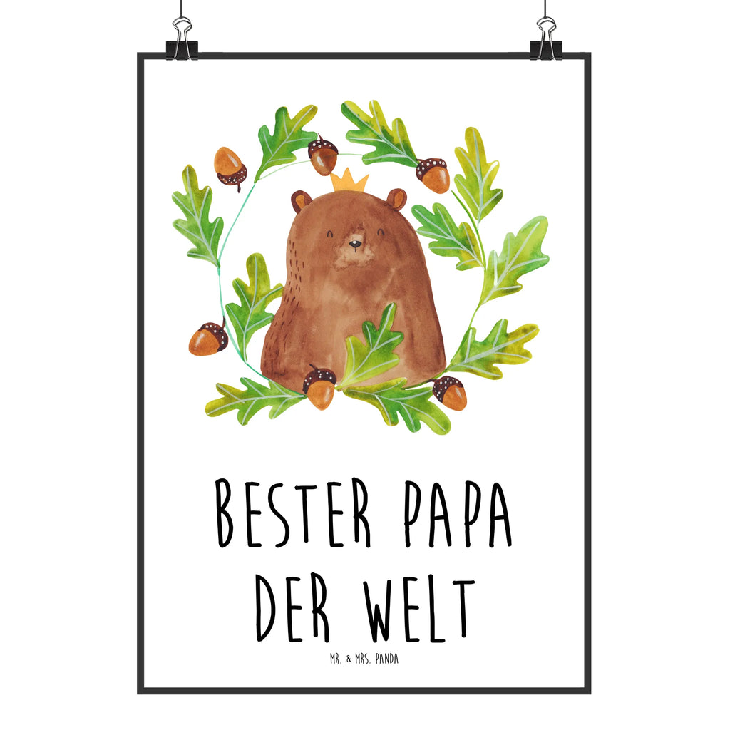 Poster Bär König Poster, Wandposter, Bild, Wanddeko, Küchenposter, Kinderposter, Wanddeko Bild, Raumdekoration, Wanddekoration, Handgemaltes Poster, Mr. & Mrs. Panda Poster, Designposter, Kunstdruck, Posterdruck, Bär, Teddy, Teddybär, Papa, Papa Bär, bester Vater, bester Papa, weltbester Papa, Vatertag, Vater, Dad, Daddy, Papi