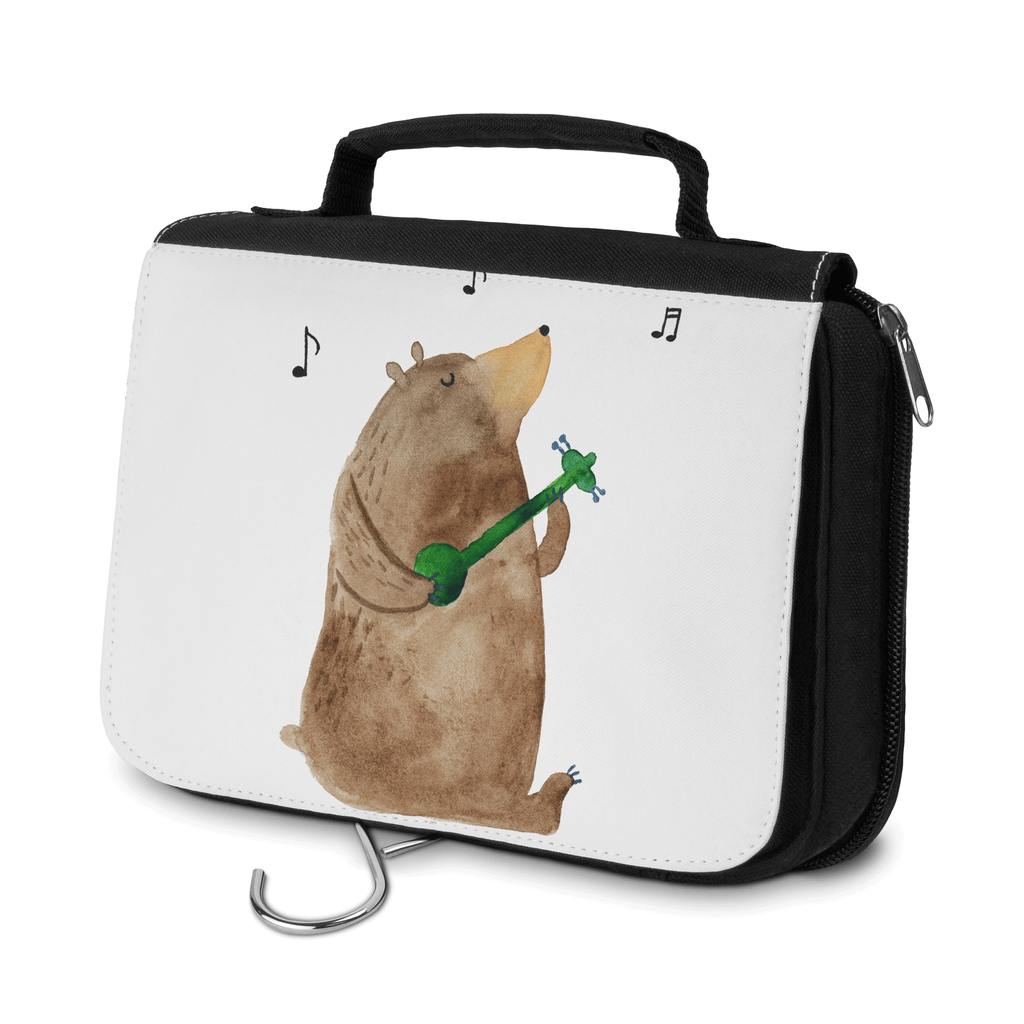 Kulturbeutel Bär Gitarre Kulturbeutel, Zum Aufhängen, Waschtasche, Kosmetiktasche, Damen, Herren, Aufbewahrungstasche, Schminktasche, Kosmetikbeutel, Organizer, Kulturtasche, Schminkutensil, Bär, Teddy, Teddybär