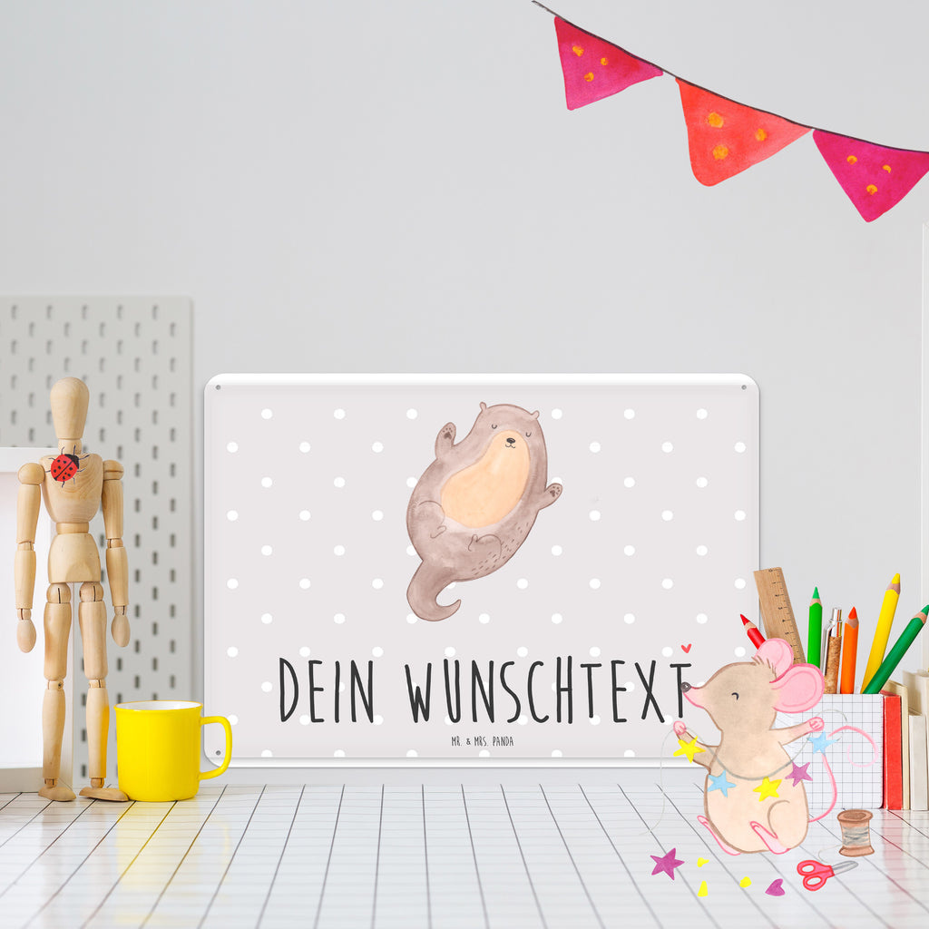 Personalisiertes Blechschild Otter Umarmen Blechschild, Metallschild, Geschenk Schild, Schild, Magnet-Metall-Schild, Deko Schild, Wandschild, Wand-Dekoration, Türschild, Otter, Fischotter, Seeotter, Otter Seeotter See Otter