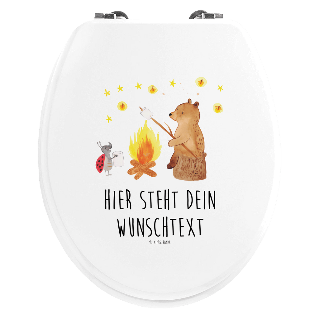 Personalisierter WC Sitz Motiv Bär & Marienkäfer Lagerfeuer Personalisierte Klobrille, Personalisierter Klodeckel, Personalisierter Toilettendeckel, Personalisierter WC-Sitz, Toilettendeckel mit Namen, WC Sitz mit Namen, Bär, Teddy, Teddybär, Lagerfeuer