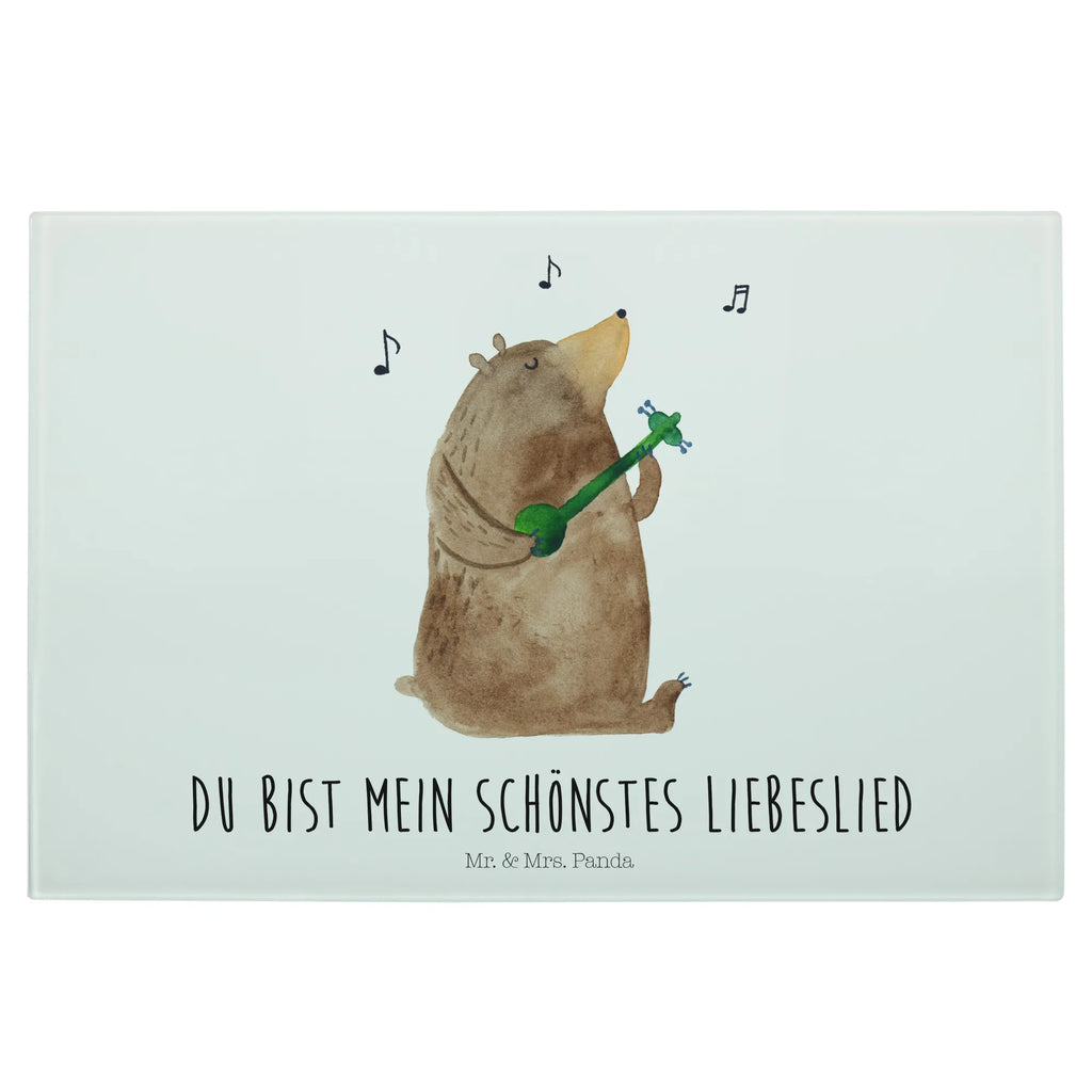 Glasschneidebrett Bär Lied Glasschneidebrett, Schneidebrett, Bär, Teddy, Teddybär, Bärchen, Bear, Liebeslied, Lied, Song, Valentinstag, Valentine, Geschenk, Partner, Liebe, Freundin, Frau, Herz, Spruch