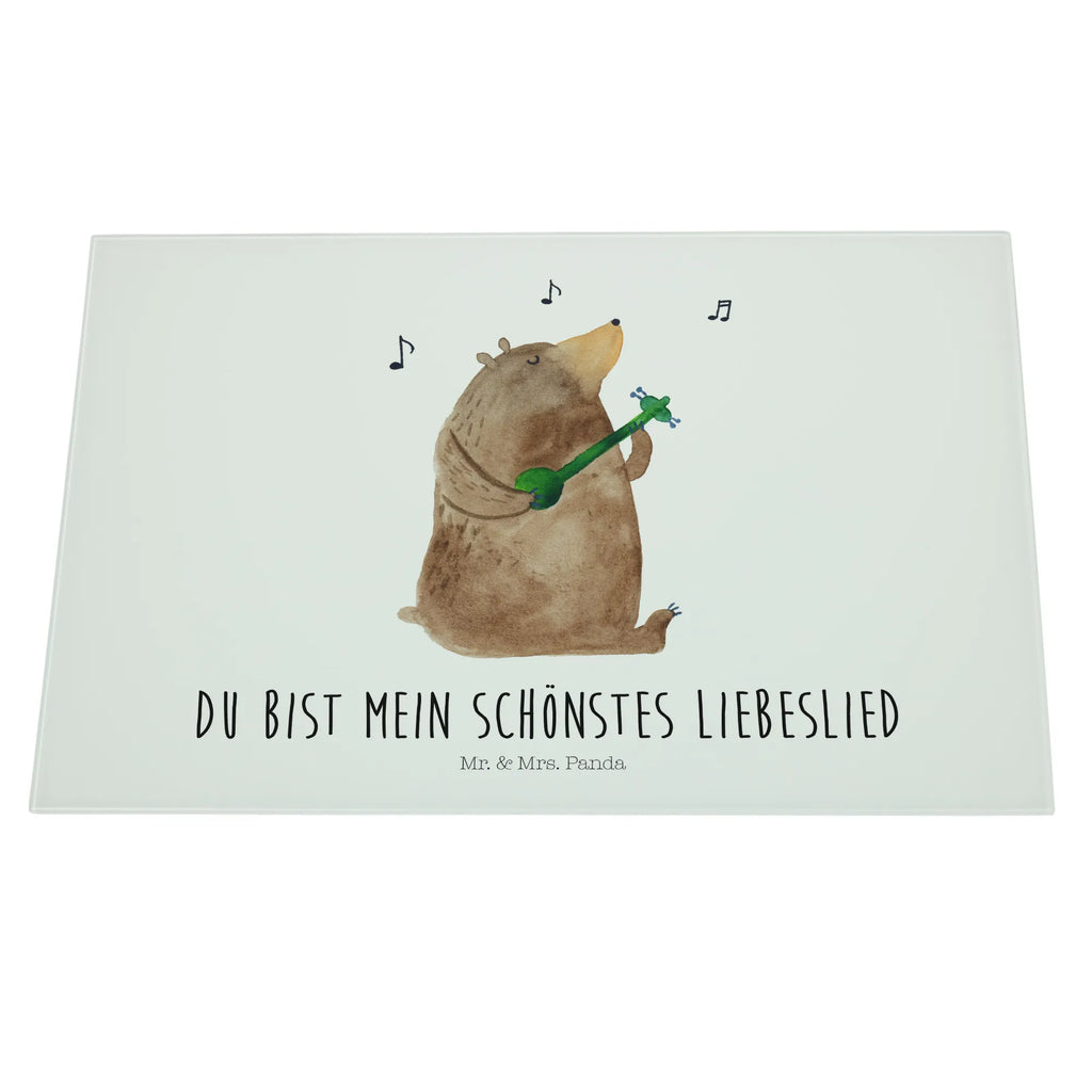 Glasschneidebrett Bär Lied Glasschneidebrett, Schneidebrett, Bär, Teddy, Teddybär, Bärchen, Bear, Liebeslied, Lied, Song, Valentinstag, Valentine, Geschenk, Partner, Liebe, Freundin, Frau, Herz, Spruch