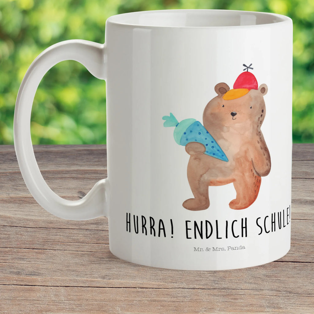 Kindertasse Bär mit Schultüte Kindertasse, Kinder Tasse, Kunststoff Tasse, Kindergarten Tasse, Trinkbecher, Camping Becher, Kaffeetasse, Kunststoffbecher, Kindergartenbecher, Outdoorgeschirr, Kunststoffgeschirr, Reisebecher, Reisetasse, Kinderbecher, Bruchfeste Tasse, Bruchsichere Tasse, Plastik Tasse, Plastiktasse, Bär, Teddy, Teddybär, Bär Motiv, Schultüte, Erster Schultag Geschenk, Einschulung Geschenk, Schule Geschenk, Grundschule, Schulanfang, Schulbeginn