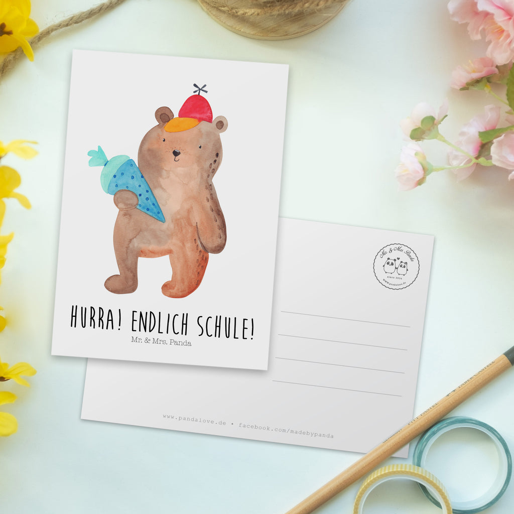 Postkarte Bär Schultüte Postkarte, Karte, Geschenkkarte, Grußkarte, Einladung, Ansichtskarte, Geburtstagskarte, Einladungskarte, Dankeskarte, Ansichtskarten, Einladung Geburtstag, Einladungskarten Geburtstag, Bär, Teddy, Teddybär, Bär Motiv, Schultüte, Erster Schultag Geschenk, Einschulung Geschenk, Schule Geschenk, Grundschule, Schulanfang, Schulbeginn