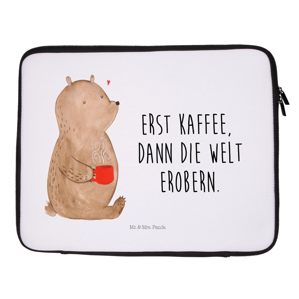 Notebook Tasche Bär Kaffee Notebook Tasche, Laptop, Computertasche, Tasche, Notebook-Tasche, Notebook-Reisehülle, Notebook Schutz, Bär, Teddy, Teddybär, Kaffee, Coffee, Bären, guten Morgen, Morgenroutine, Welt erobern, Welt retten, Motivation