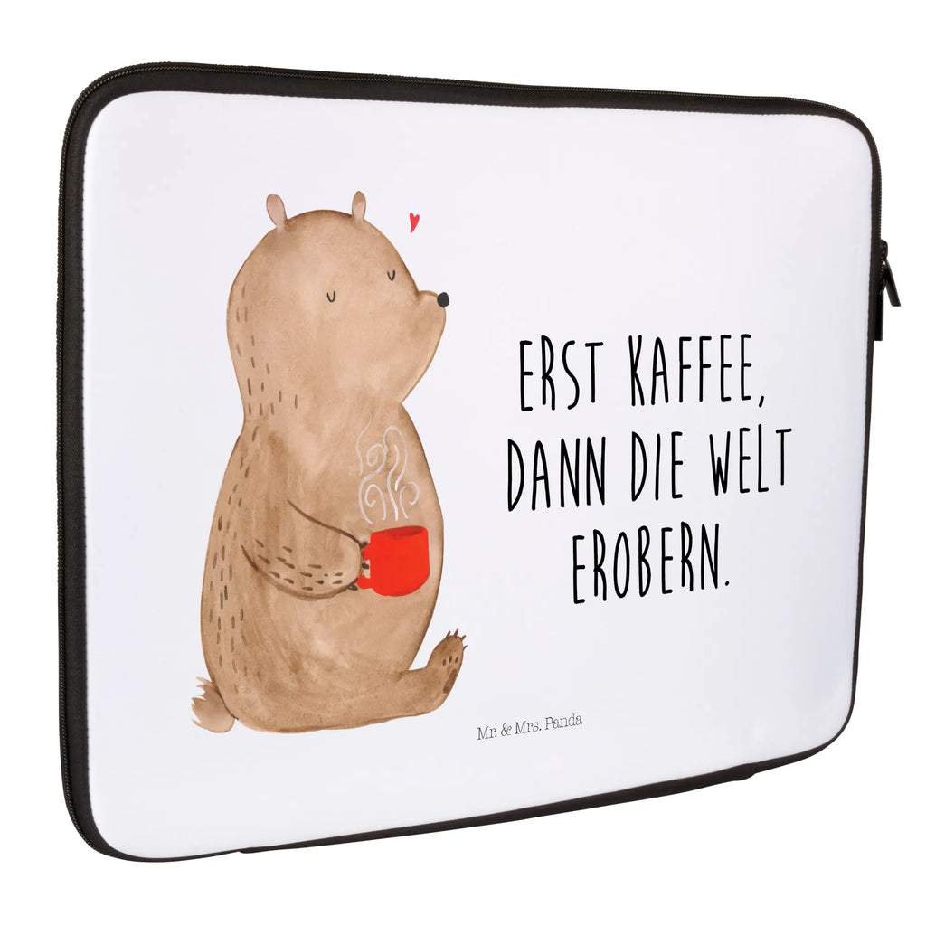 Notebook Tasche Bär Kaffee Notebook Tasche, Laptop, Computertasche, Tasche, Notebook-Tasche, Notebook-Reisehülle, Notebook Schutz, Bär, Teddy, Teddybär, Kaffee, Coffee, Bären, guten Morgen, Morgenroutine, Welt erobern, Welt retten, Motivation