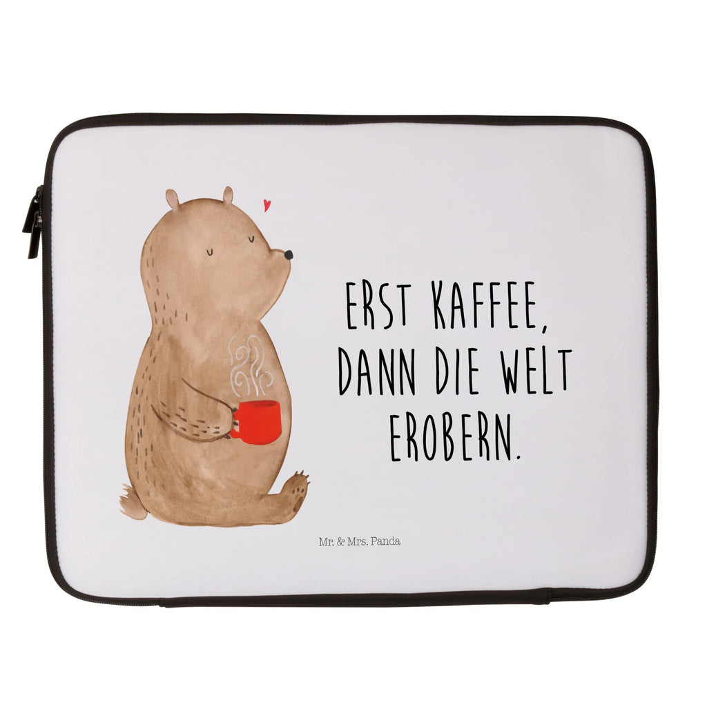 Notebook Tasche Bär Kaffee Notebook Tasche, Laptop, Computertasche, Tasche, Notebook-Tasche, Notebook-Reisehülle, Notebook Schutz, Bär, Teddy, Teddybär, Kaffee, Coffee, Bären, guten Morgen, Morgenroutine, Welt erobern, Welt retten, Motivation