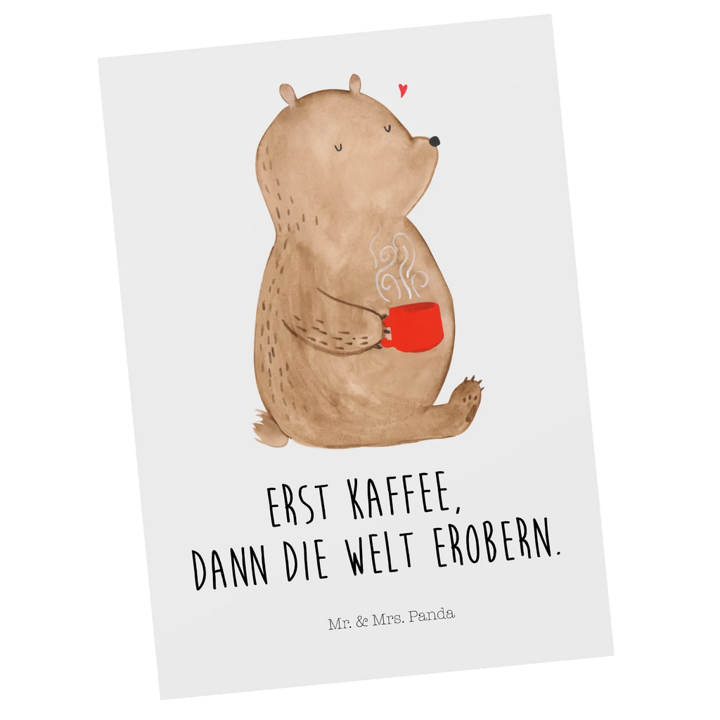 Postkarte Bär Kaffee Postkarte, Karte, Geschenkkarte, Grußkarte, Einladung, Ansichtskarte, Geburtstagskarte, Einladungskarte, Dankeskarte, Ansichtskarten, Einladung Geburtstag, Einladungskarten Geburtstag, Bär, Teddy, Teddybär, Kaffee, Coffee, Bären, guten Morgen, Morgenroutine, Welt erobern, Welt retten, Motivation