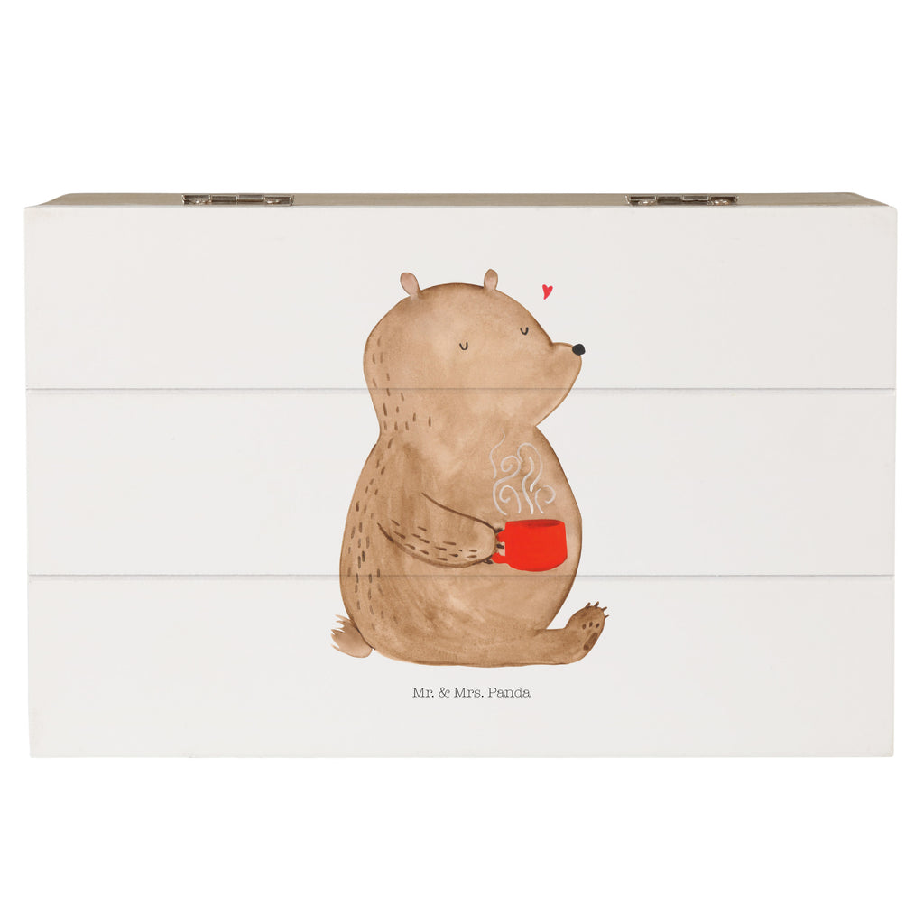 Holzkiste Bär Kaffee Holzkiste, Kiste, Schatzkiste, Truhe, Schatulle, XXL, Erinnerungsbox, Erinnerungskiste, Dekokiste, Aufbewahrungsbox, Geschenkbox, Geschenkdose, Bär, Teddy, Teddybär, Kaffee, Coffee, Bären, guten Morgen, Morgenroutine, Welt erobern, Welt retten, Motivation