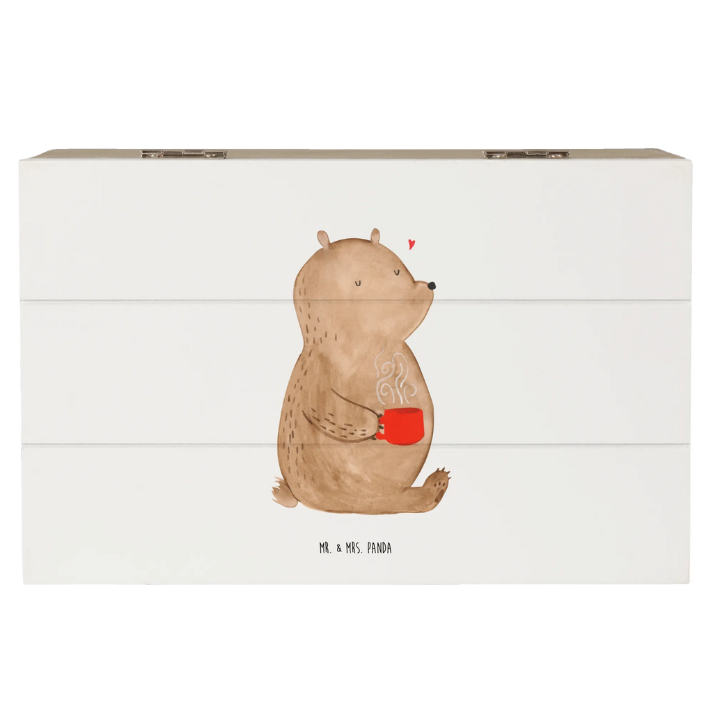 Holzkiste Bär Kaffee Holzkiste, Kiste, Schatzkiste, Truhe, Schatulle, XXL, Erinnerungsbox, Erinnerungskiste, Dekokiste, Aufbewahrungsbox, Geschenkbox, Geschenkdose, Bär, Teddy, Teddybär, Kaffee, Coffee, Bären, guten Morgen, Morgenroutine, Welt erobern, Welt retten, Motivation