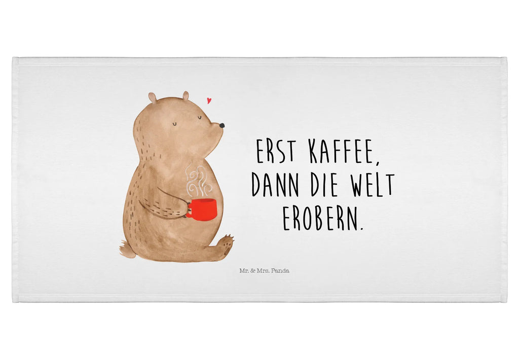 Handtuch Bär Kaffee Handtuch, Badehandtuch, Badezimmer, Handtücher, groß, Kinder, Baby, Bär, Teddy, Teddybär, Kaffee, Coffee, Bären, guten Morgen, Morgenroutine, Welt erobern, Welt retten, Motivation