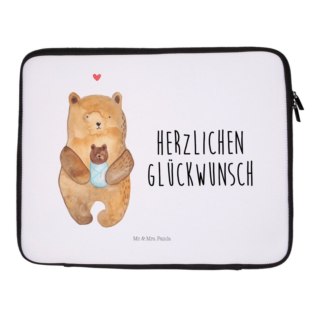 Notebook Tasche Bär Baby Notebook Tasche, Laptop, Computertasche, Tasche, Notebook-Tasche, Notebook-Reisehülle, Notebook Schutz, Bär, Teddy, Teddybär, Eltern, Mutter, Baby, Taufe, Geburt, Nichte, Neffe, Enkel, Enkelin, Täufling, Geburtstag, Glückwunsch