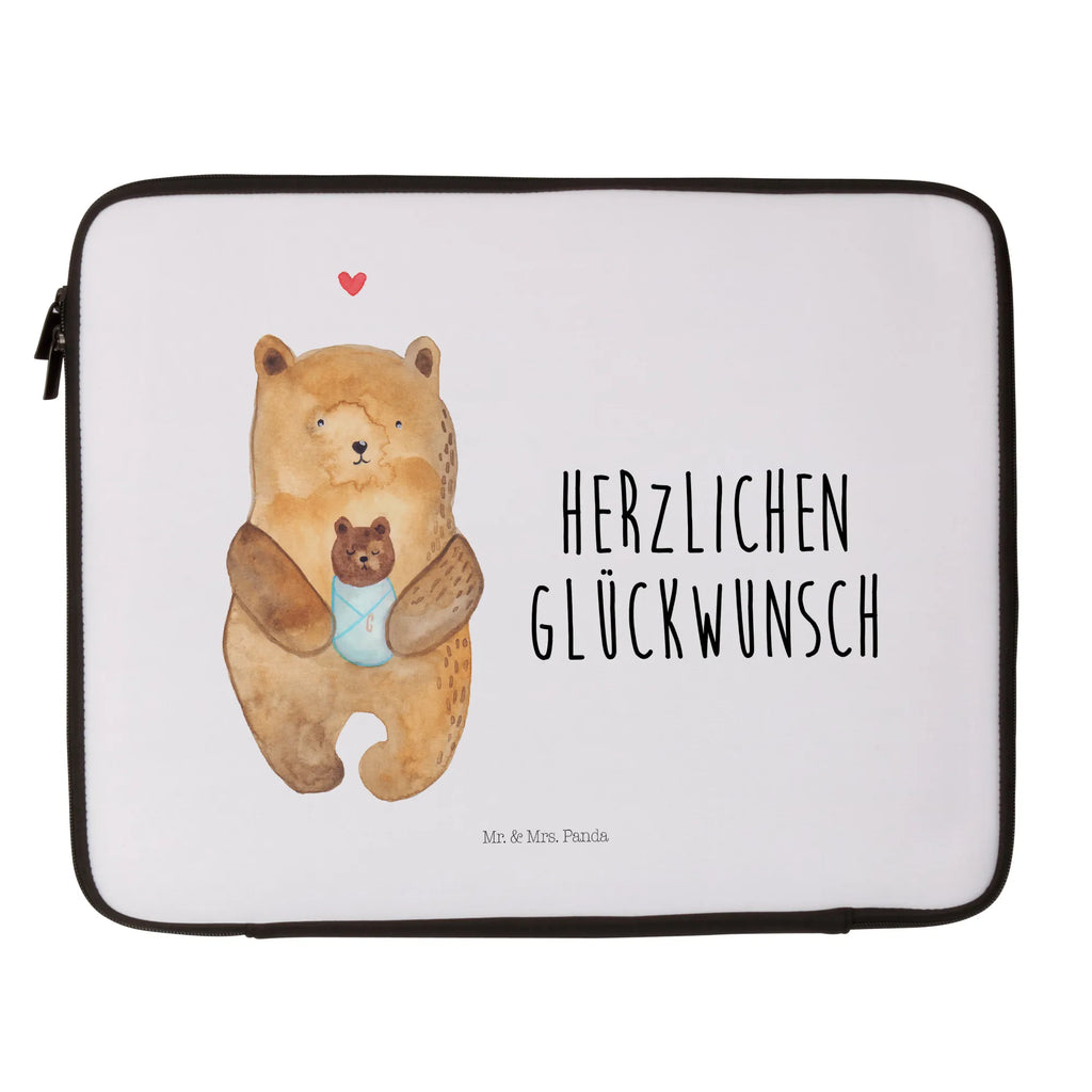 Notebook Tasche Bär Baby Notebook Tasche, Laptop, Computertasche, Tasche, Notebook-Tasche, Notebook-Reisehülle, Notebook Schutz, Bär, Teddy, Teddybär, Eltern, Mutter, Baby, Taufe, Geburt, Nichte, Neffe, Enkel, Enkelin, Täufling, Geburtstag, Glückwunsch