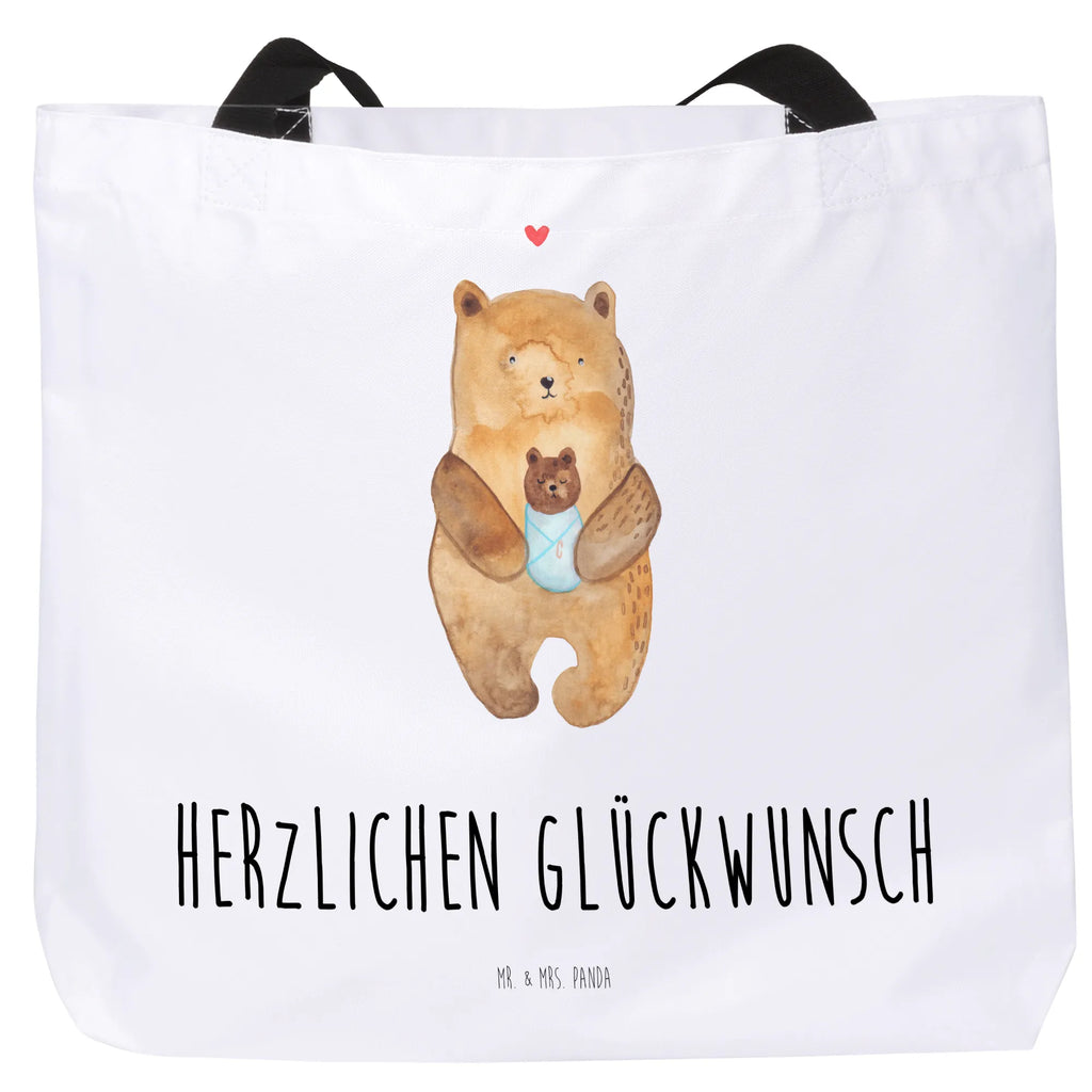 Shopper Bär Baby Beutel, Einkaufstasche, Tasche, Strandtasche, Einkaufsbeutel, Shopper, Schultasche, Freizeittasche, Tragebeutel, Schulbeutel, Alltagstasche, Bär, Teddy, Teddybär, Eltern, Mutter, Baby, Taufe, Geburt, Nichte, Neffe, Enkel, Enkelin, Täufling, Geburtstag, Glückwunsch