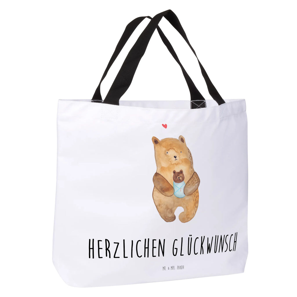 Shopper Bär Baby Beutel, Einkaufstasche, Tasche, Strandtasche, Einkaufsbeutel, Shopper, Schultasche, Freizeittasche, Tragebeutel, Schulbeutel, Alltagstasche, Bär, Teddy, Teddybär, Eltern, Mutter, Baby, Taufe, Geburt, Nichte, Neffe, Enkel, Enkelin, Täufling, Geburtstag, Glückwunsch