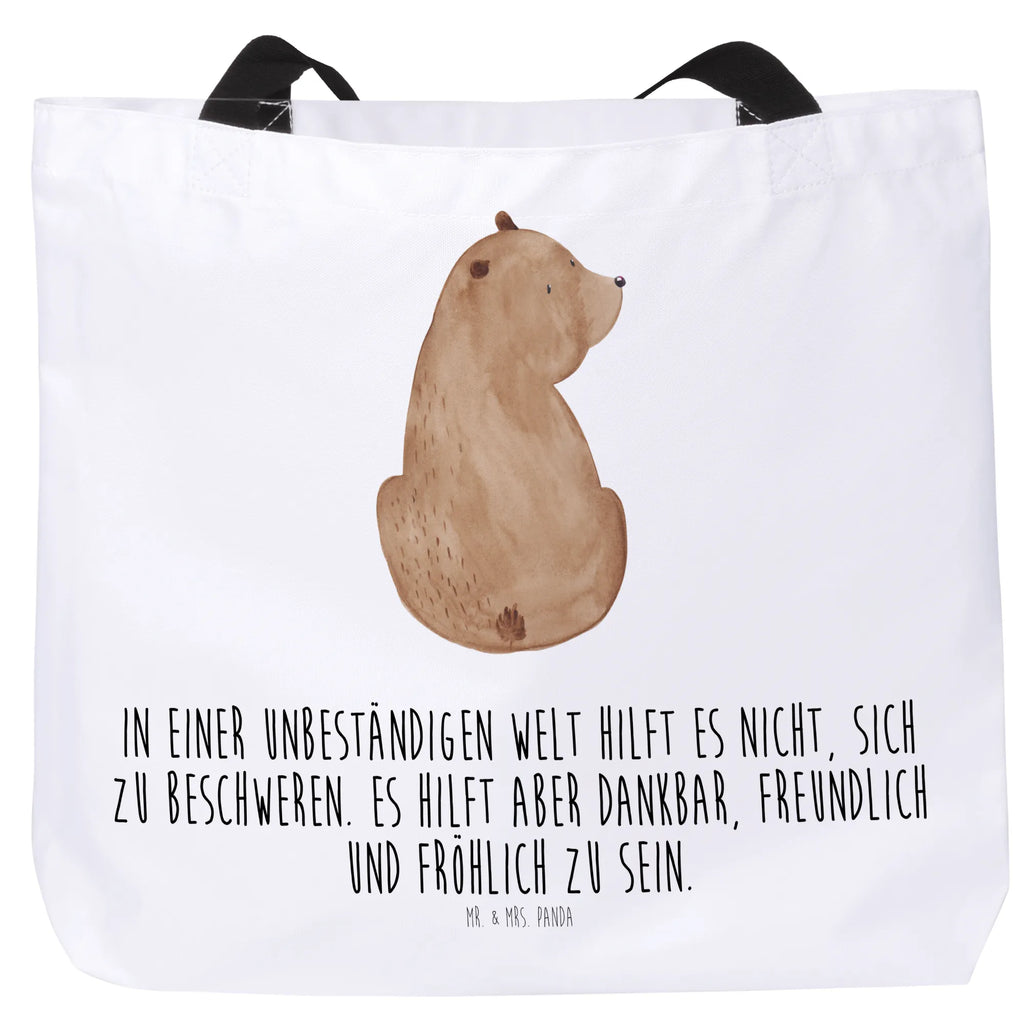 Shopper Bär Schulterblick Beutel, Einkaufstasche, Tasche, Strandtasche, Einkaufsbeutel, Shopper, Schultasche, Freizeittasche, Tragebeutel, Schulbeutel, Alltagstasche, Bär, Teddy, Teddybär, Selbstachtung, Weltansicht, Motivation, Bären, Bärenliebe, Weisheit