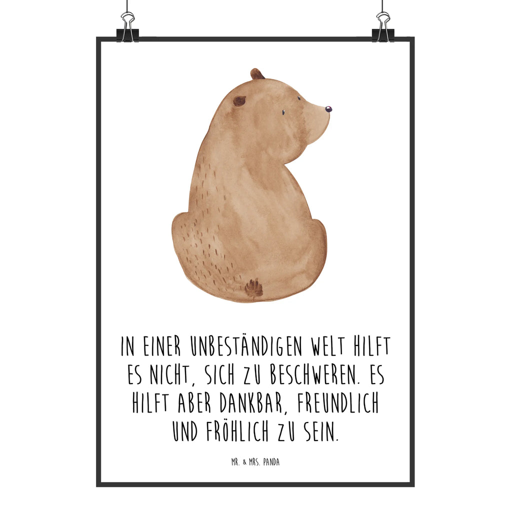 Poster Bär Schulterblick Poster, Wandposter, Bild, Wanddeko, Küchenposter, Kinderposter, Wanddeko Bild, Raumdekoration, Wanddekoration, Handgemaltes Poster, Mr. & Mrs. Panda Poster, Designposter, Kunstdruck, Posterdruck, Bär, Teddy, Teddybär, Selbstachtung, Weltansicht, Motivation, Bären, Bärenliebe, Weisheit