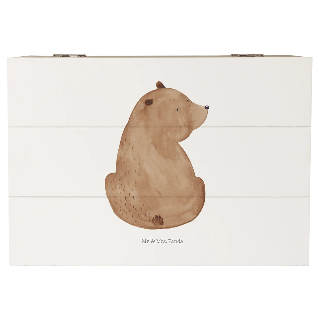 Holzkiste Bär Schulterblick Holzkiste, Kiste, Schatzkiste, Truhe, Schatulle, XXL, Erinnerungsbox, Erinnerungskiste, Dekokiste, Aufbewahrungsbox, Geschenkbox, Geschenkdose, Bär, Teddy, Teddybär, Selbstachtung, Weltansicht, Motivation, Bären, Bärenliebe, Weisheit