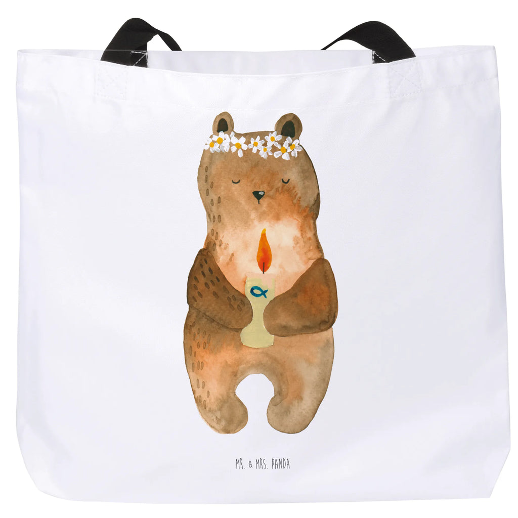 Shopper Bär Kommunion Beutel, Einkaufstasche, Tasche, Strandtasche, Einkaufsbeutel, Shopper, Schultasche, Freizeittasche, Tragebeutel, Schulbeutel, Alltagstasche, Bär, Teddy, Teddybär, Kommunion, Gottes Segen, Taufkerze, katholisch