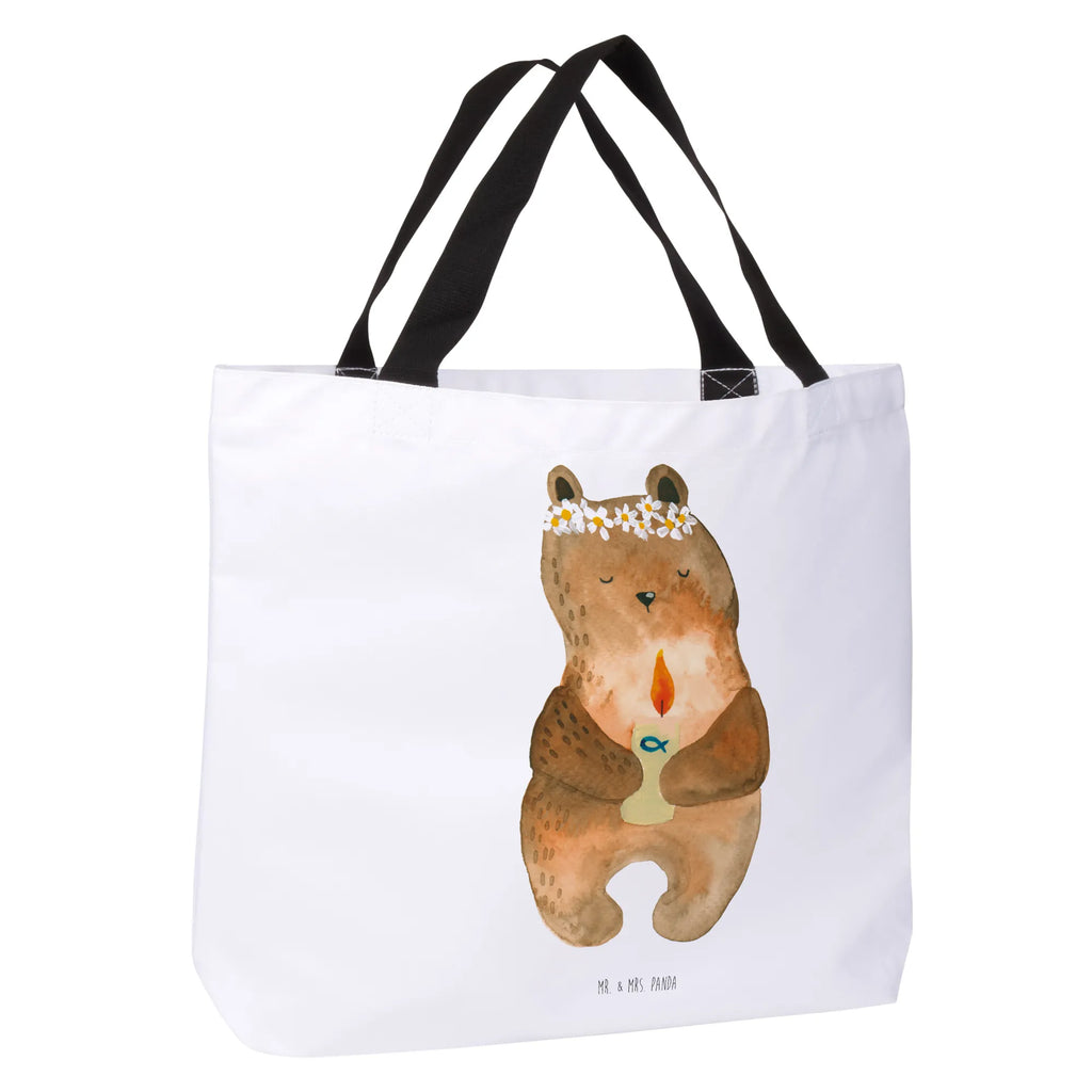 Shopper Bär Kommunion Beutel, Einkaufstasche, Tasche, Strandtasche, Einkaufsbeutel, Shopper, Schultasche, Freizeittasche, Tragebeutel, Schulbeutel, Alltagstasche, Bär, Teddy, Teddybär, Kommunion, Gottes Segen, Taufkerze, katholisch