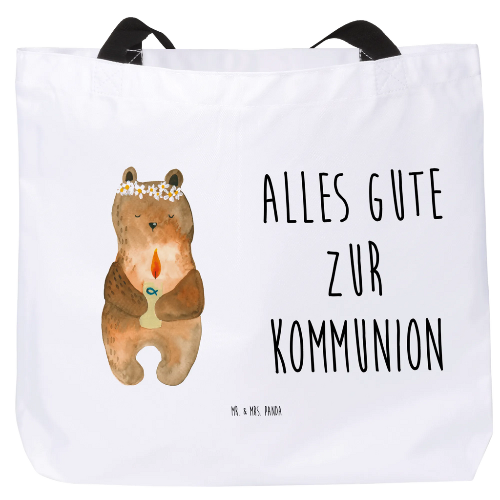 Shopper Bär Kommunion Beutel, Einkaufstasche, Tasche, Strandtasche, Einkaufsbeutel, Shopper, Schultasche, Freizeittasche, Tragebeutel, Schulbeutel, Alltagstasche, Bär, Teddy, Teddybär, Kommunion, Gottes Segen, Taufkerze, katholisch