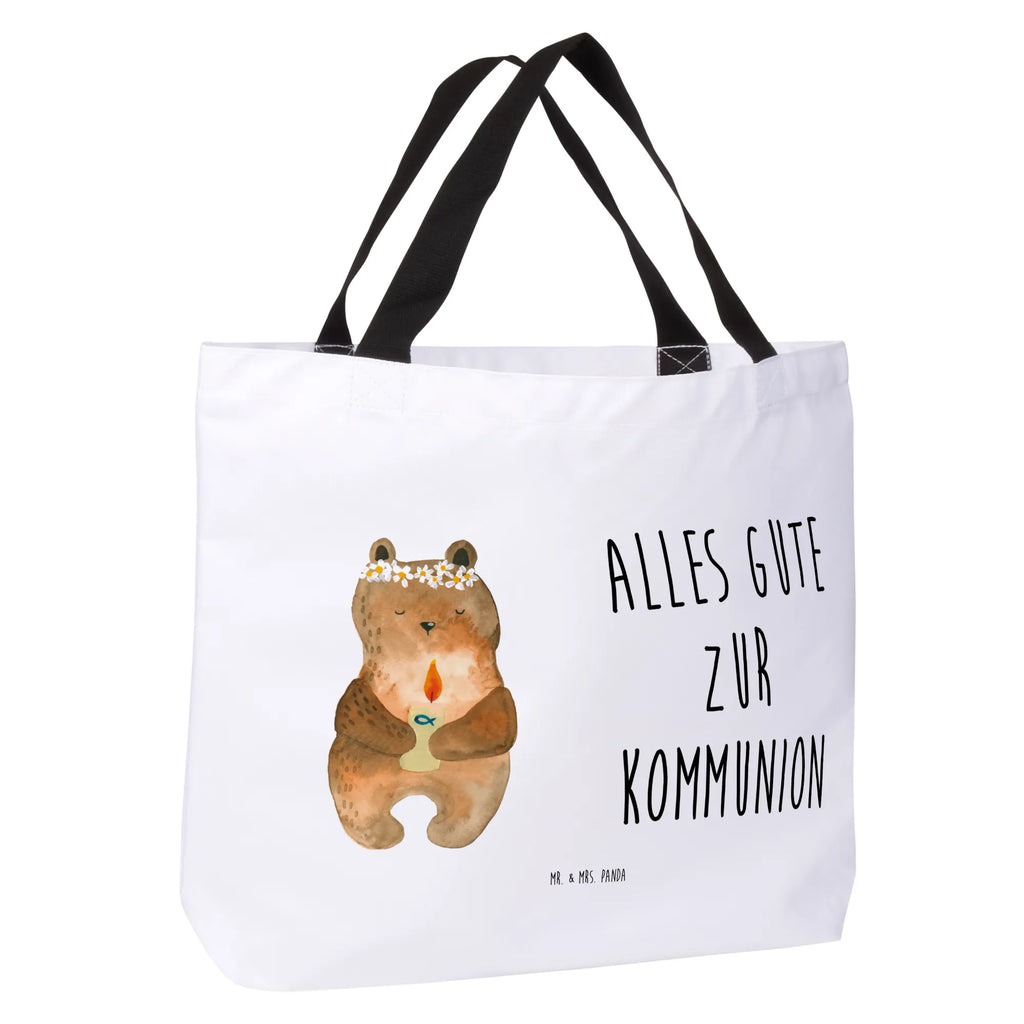 Shopper Bär Kommunion Beutel, Einkaufstasche, Tasche, Strandtasche, Einkaufsbeutel, Shopper, Schultasche, Freizeittasche, Tragebeutel, Schulbeutel, Alltagstasche, Bär, Teddy, Teddybär, Kommunion, Gottes Segen, Taufkerze, katholisch