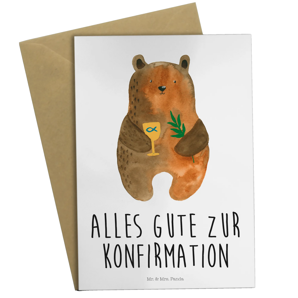 Grußkarte Bär Konfirmation Grußkarte, Klappkarte, Einladungskarte, Glückwunschkarte, Hochzeitskarte, Geburtstagskarte, Karte, Ansichtskarten, Bär, Teddy, Teddybär, Konfirmation, Kirche, evangelisch, Gottesdienst