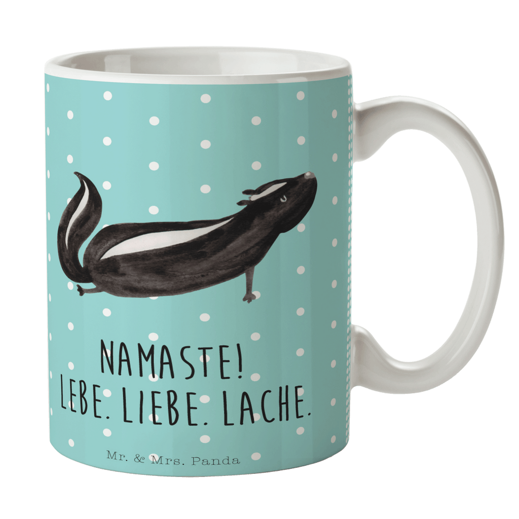 Tasse Stinktier Yoga Tasse, Kaffeetasse, Teetasse, Becher, Kaffeebecher, Teebecher, Keramiktasse, Porzellantasse, Büro Tasse, Geschenk Tasse, Tasse Sprüche, Tasse Motive, Kaffeetassen, Tasse bedrucken, Designer Tasse, Cappuccino Tassen, Schöne Teetassen, Stinktier, Skunk, Wildtier, Raubtier, Stinker, Stinki, Yoga, Namaste, Lebe, Liebe, Lache