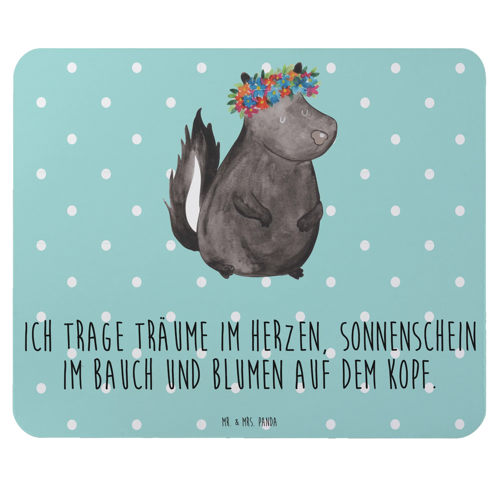 Mauspad Stinktier Blumenmaedchen Mousepad, Computer zubehör, Büroausstattung, PC Zubehör, Arbeitszimmer, Mauspad, Einzigartiges Mauspad, Designer Mauspad, Mausunterlage, Mauspad Büro, Stinktier, Skunk, Wildtier, Raubtier, Stinker, Stinki, Yoga, Namaste, Lebe, Liebe, Lache