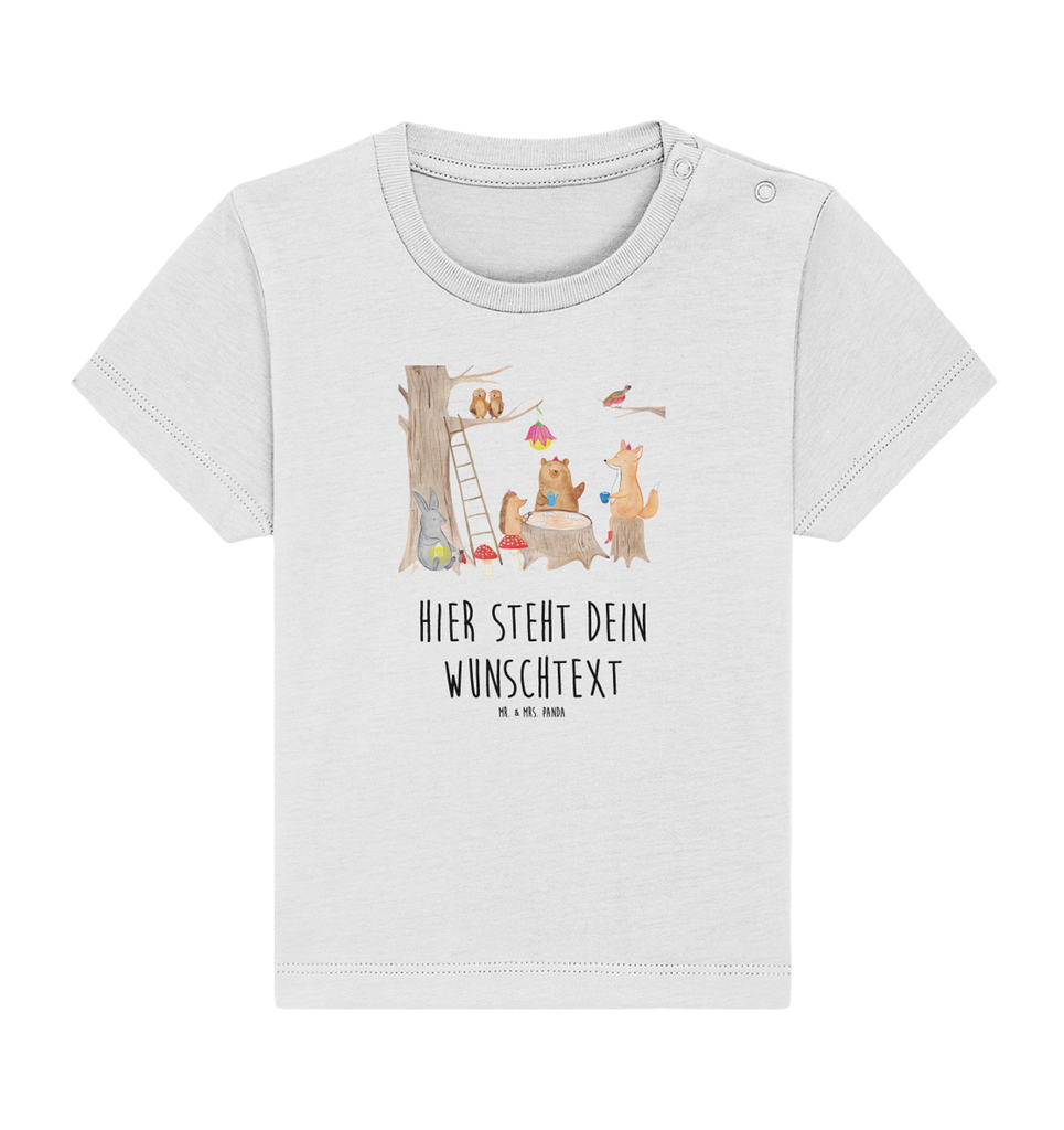 Personalisiertes Baby Shirt Waldtiere Picknick Personalisiertes Baby T-Shirt, Personalisiertes Jungen Baby T-Shirt, Personalisiertes Mädchen Baby T-Shirt, Personalisiertes Shirt, Tiermotive, Gute Laune, lustige Sprüche, Tiere, Waldtiere, Picknick, Wald, Fuchs, Hase, Igel, Maus, Eichhörnchen