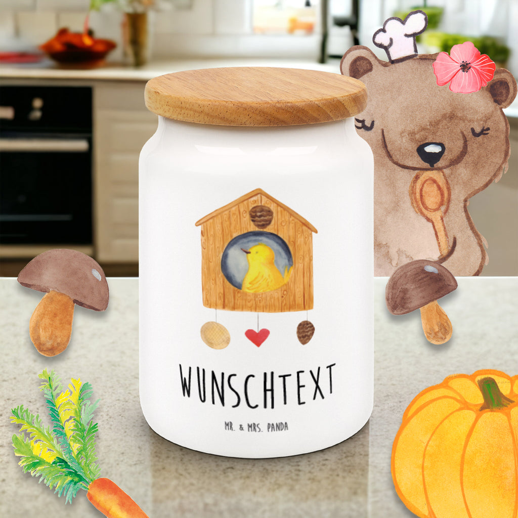 Personalisierte Vorratsdose Vogelhaus Personalisierte Vorratsdose, Personalisierte Keksdose, Personalisierte Keramikdose, Personalisierte Leckerlidose, Personalisierte Dose, Personalisierter Vorratsbehälter, Personalisierte Aufbewahrungsdose, Tiermotive, Gute Laune, lustige Sprüche, Tiere, Vogel, Vögel, Vogelhaus, Vogelhäuschen, Home sweet home, Zuhause, Nest, Eigenheim, Familie, Wohnung, Haus, unser Haus, Lieblingsort, Castle