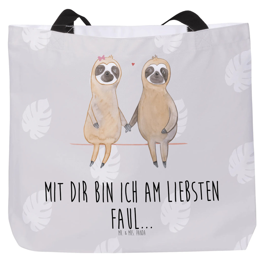 Shopper Faultier Pärchen Beutel, Einkaufstasche, Tasche, Strandtasche, Einkaufsbeutel, Shopper, Schultasche, Freizeittasche, Tragebeutel, Schulbeutel, Alltagstasche, Faultier, Faultier Geschenk, Faultier Deko, Faultiere, faul, Lieblingstier, Liebe, Liebespaar, Faultierliebe, Faultierpärchen, verliebt, verlobt, gemeinsam, relaxen, Pärchen, Beziehung, Langsamkeit