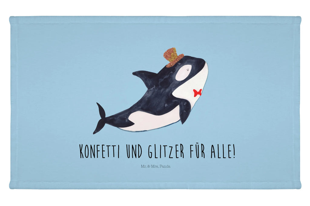 Handtuch Orca Zylinder Handtuch, Badehandtuch, Badezimmer, Handtücher, groß, Kinder, Baby, Meerestiere, Meer, Urlaub, Narwal, Glitter, Konfetti, Glitzer, Geburtstag, Feier, Fete, Fest, Glückwunsch, Orca