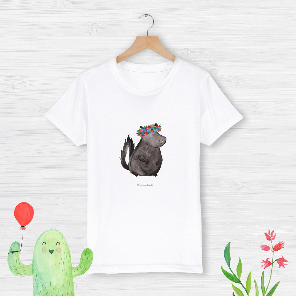 Organic Kinder T-Shirt Stinktier Mädchen Kinder T-Shirt, Kinder T-Shirt Mädchen, Kinder T-Shirt Jungen, Stinktier, Skunk, Wildtier, Raubtier, Stinker, Stinki, Yoga, Namaste, Lebe, Liebe, Lache