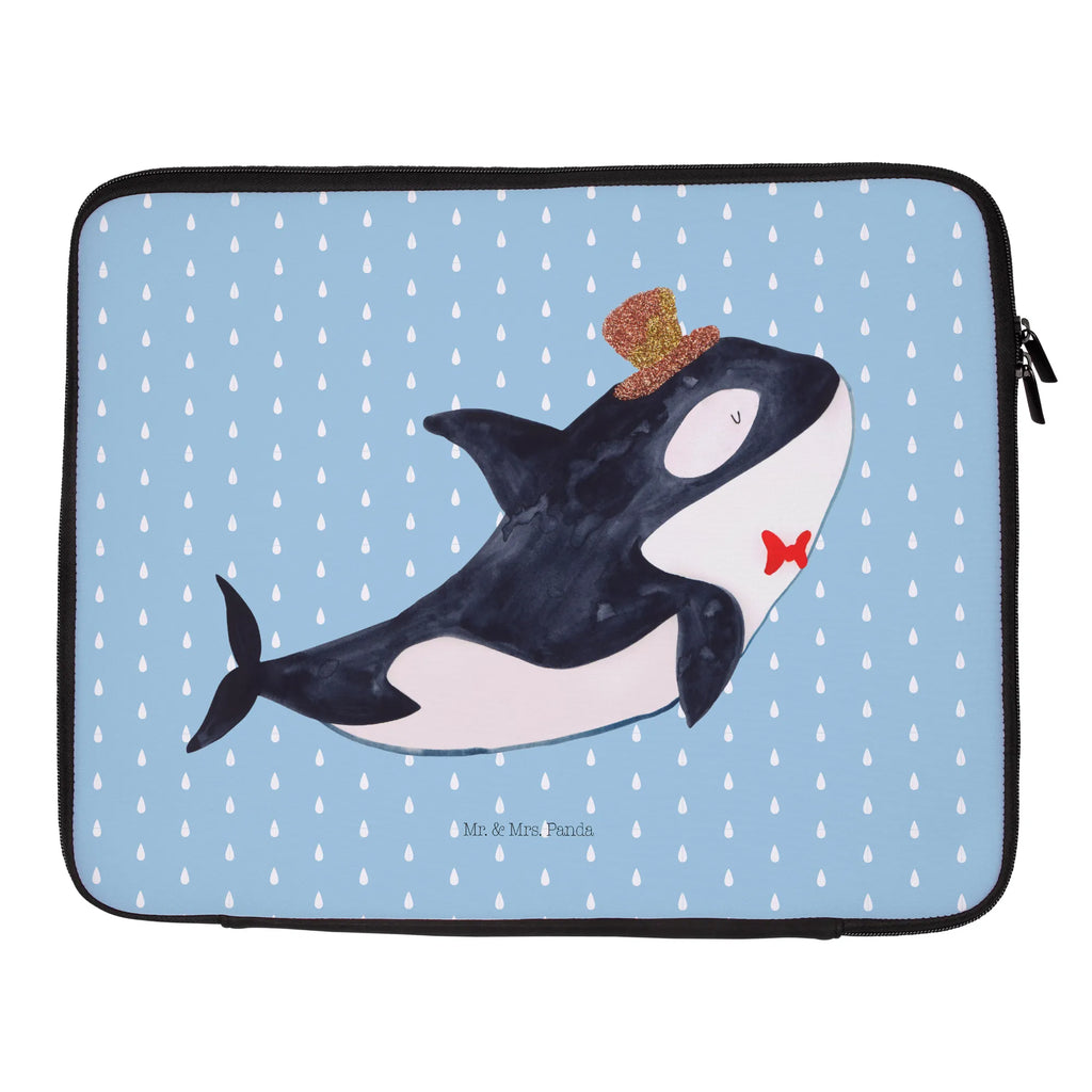 Notebook Tasche Orca Zylinder Notebook Tasche, Laptop, Computertasche, Tasche, Notebook-Tasche, Notebook-Reisehülle, Notebook Schutz, Meerestiere, Meer, Urlaub, Narwal, Glitter, Konfetti, Glitzer, Geburtstag, Feier, Fete, Fest, Glückwunsch, Orca