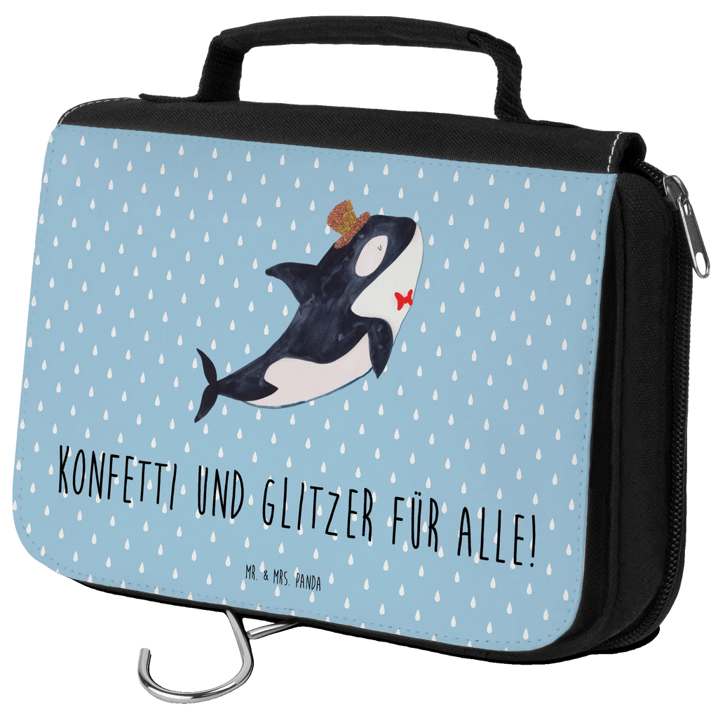 Kulturbeutel Orca Zylinder Kulturbeutel, Zum Aufhängen, Waschtasche, Kosmetiktasche, Damen, Herren, Aufbewahrungstasche, Schminktasche, Kosmetikbeutel, Organizer, Kulturtasche, Schminkutensil, Meerestiere, Meer, Urlaub, Narwal, Glitter, Konfetti, Glitzer, Geburtstag, Feier, Fete, Fest, Glückwunsch, Orca