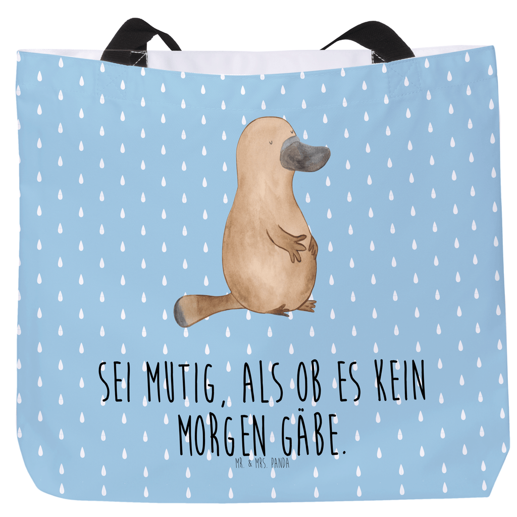 Shopper Schnabeltier Mut Beutel, Einkaufstasche, Tasche, Strandtasche, Einkaufsbeutel, Shopper, Schultasche, Freizeittasche, Tragebeutel, Schulbeutel, Alltagstasche, Meerestiere, Meer, Urlaub, Schnabeltier, Mut, mutig, Lebensweisheit, Schnabeltiere, Motivation, Training, Büro, Arbeit, Neuanfang, Neustart, Weltreise, Raodtrip