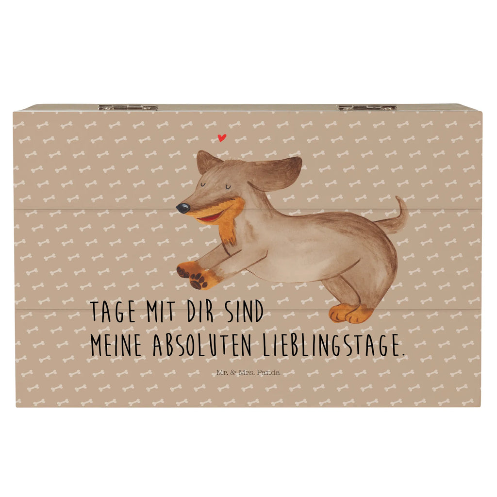 Holzkiste Hund Dackel Holzkiste, Kiste, Schatzkiste, Truhe, Schatulle, XXL, Erinnerungsbox, Erinnerungskiste, Dekokiste, Aufbewahrungsbox, Geschenkbox, Geschenkdose, Hund, Hundemotiv, Haustier, Hunderasse, Tierliebhaber, Hundebesitzer, Sprüche, Hunde, Dackel, Dachshund, happy dog