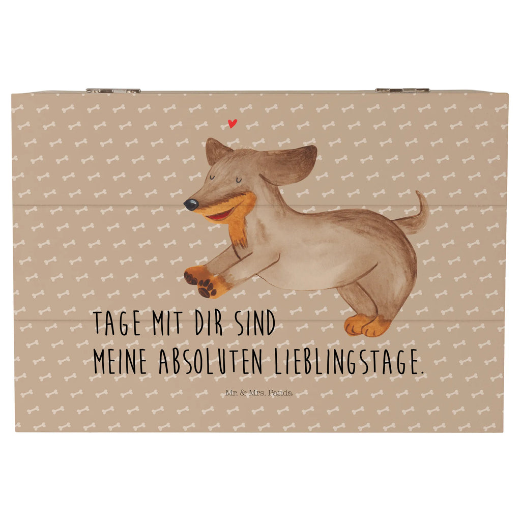 Holzkiste Hund Dackel Holzkiste, Kiste, Schatzkiste, Truhe, Schatulle, XXL, Erinnerungsbox, Erinnerungskiste, Dekokiste, Aufbewahrungsbox, Geschenkbox, Geschenkdose, Hund, Hundemotiv, Haustier, Hunderasse, Tierliebhaber, Hundebesitzer, Sprüche, Hunde, Dackel, Dachshund, happy dog