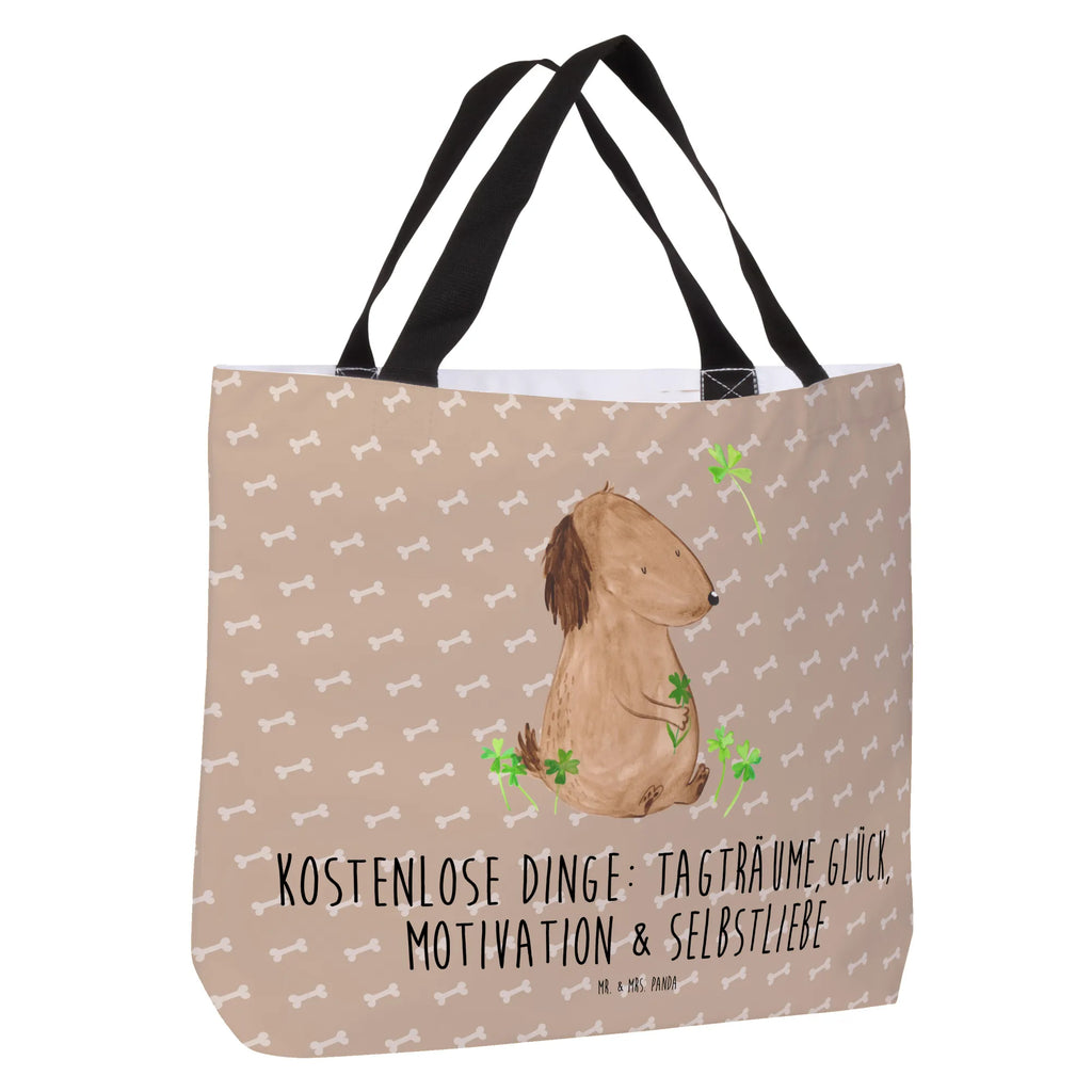 Shopper Hund Kleeblatt Beutel, Einkaufstasche, Tasche, Strandtasche, Einkaufsbeutel, Shopper, Schultasche, Freizeittasche, Tragebeutel, Schulbeutel, Alltagstasche, Hund, Hundemotiv, Haustier, Hunderasse, Tierliebhaber, Hundebesitzer, Sprüche, Kleeblatt, Glück, Tagträume, Motivation, Neuanfang, Geschenk, Glücksbringer, Selbstliebe, Achtsamkeit