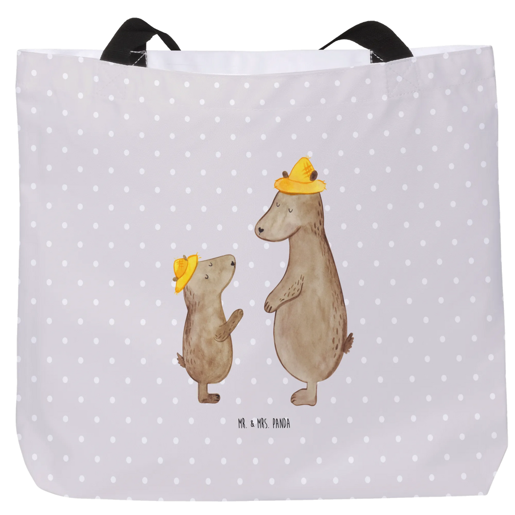 Shopper Bären mit Hut Beutel, Einkaufstasche, Tasche, Strandtasche, Einkaufsbeutel, Shopper, Schultasche, Freizeittasche, Tragebeutel, Schulbeutel, Alltagstasche, Familie, Vatertag, Muttertag, Bruder, Schwester, Mama, Papa, Oma, Opa, Bär, Bären, Vater, Papi, Paps, Dad, Daddy, Lieblingsmensch, Sohn, Söhne, Kind, Kinder, Vater-Sohn, Family, Vorbild